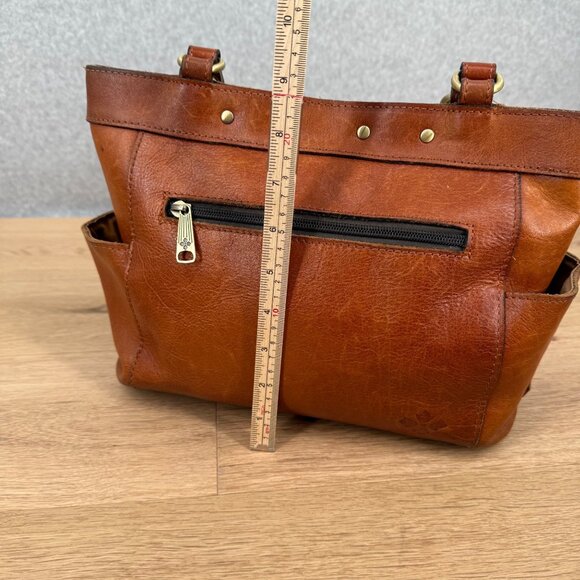 Patricia Nash Tooled Leather Shoulder Bag Brown Floral Brass Toggle Close - Picture 14 of 16